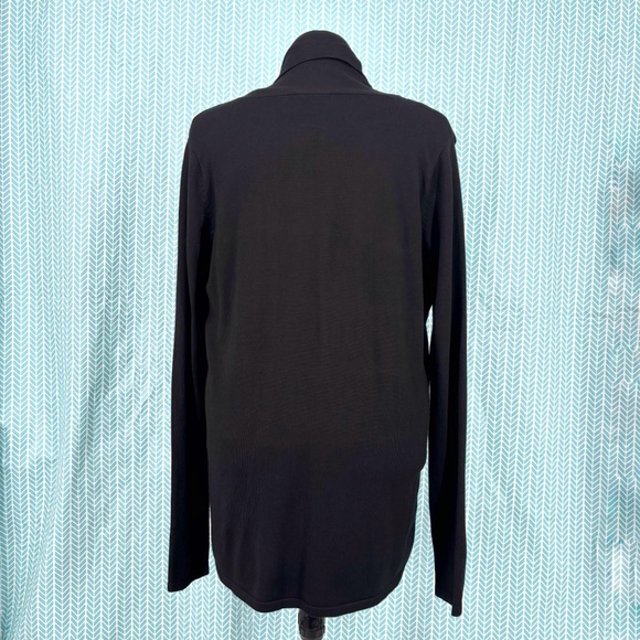 Cyrus Black Shawl Collar Long Sleeve Open Front Lightweight Cardigan, XL - Picture 7 of 15